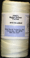 White Braided Nylon Twine; Size 15; approx. 1300 ft/lb; 1 pound spool