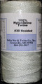 White Braided Nylon Twine; Size 30; approx. 650 ft/lb; 1 pound spool