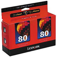 Lexmark 15M1335 (#80) Color Ink Cartridge 2-pack Original Genuine OEM