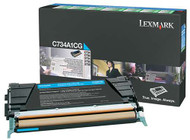 Lexmark C734A1CG Return Program Cyan Toner Cartridge Original Genuine OEM