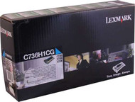 Lexmark C736H1CG Return Program High Yield Cyan Toner Cartridge Original Genuine OEM