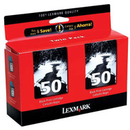 Lexmark 16G0093 (#50) Black Ink Cartridge 2-pack Original Genuine OEM
