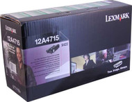Lexmark 12A4715 Return Program High Yield Black Toner Cartridge Original Genuine OEM