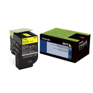 Lexmark 80C10Y0 (801Y) Return Program Yellow Toner Cartridge Original Genuine OEM