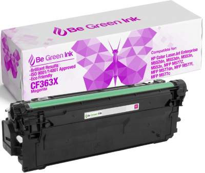 Be Green Ink HP CF363X 508X Magenta Compatible Toner Cartridge  for use in HP m553dn, Color LaserJet Enterprise M552, M552dn, M553, M553n, M553x, HP Flow MFP M557, M557c, M577z, M577f, M577dn - (1 Magenta 9,500 Yield)