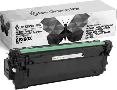 Be Green Ink HP CF360X 508X Black Compatible Toner Cartridge for use in HP m553dn, Color LaserJet Enterprise M552, M552dn, M553, M553n, M553x, HP Flow MFP M557, M557c, M577z, M577f, M577dn