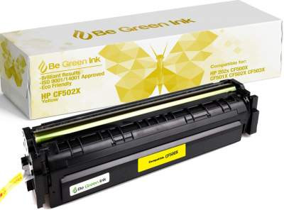 Be Green Ink HP 202X CF502X MFP M281fdw M254dw Yellow Replacement Toner Cartridge for LaserJet Pro MFP M281cdw M281fdn M254nw M254dn M280 (Yellow 3,200 Yield) (BGI CF502X Yellow)