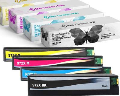 Be Green Ink Compatible Black Ink for HP 972X 972 for Pagewide Pro 477dw 577dw 452dn 452dw 477d 552dw 577z Black, High Yield, F6T84AN