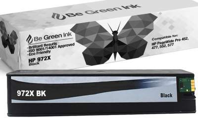 Be Green Ink HP 972X 972 Black Compatible Ink Cartridges for Pagewide Pro 477dw 577dw 452dn 452dw 477d 552dw 577z High Yield (Black F6T84AN) (HP 972X Black)