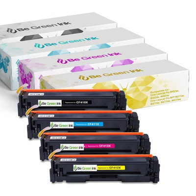 Be Green Ink 410X Compatible Replacement Toner Cartridge for HP 410X 410A M477fdw M477fnw M452dn M452dw (CF410X CF411X CF412X CF413X 4pack Toner)