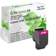 701HM 70C1HM0 Magenta - Be Green Ink Compatible Replacement Magenta Toner Cartridge for Lexmark CS310dn CS410dn CS310n CS310 CS510de CS410n CS 410 CS510 CS410dtn CS510dte - 701HM 70C1HM0 Magenta Toner (High Yield)