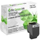 80C1HK0 801HK Be Green Ink Compatible Replacement Black Toner Cartridge for Lexmark CX410de CX510de CX410dte CX410e CX510dthe CX510dhe - 80C1HK0 801HK (High Yield)