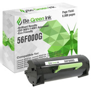 56F000G - Be Green Ink Compatible Replacement Black Toner Cartridge for Lexmark MS321dn, MS421dn, MS421dw, MS521dn, MS621dn, MS622de, MX321adn, MX321adw, MX421ade, MX521ade, MX521de - 56F000G 6K Yield Black Toner