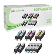 Canon CLI-221 Ink Cartridge Savings Pack (Includes 4 pigment black, 2 each BK/C/M/Y) BGI Eco Series Compatible