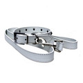 "Studly" PU Leather Dog Collar & Leash Set (White)