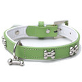 "Brando" Double Leather Dog Collar (Lime)