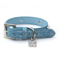 "Moby" Croc Skin Dog Collar (Berry Blue)