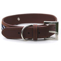 "Zebo" Leather Dog Collar (Brown)