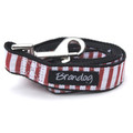 "Captain Pooch" Nautical Stripe Dog Leash (Red)