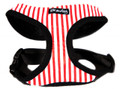 "Captain Pooch" Nautical THICK Stripe Dog Harness (Red)