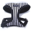 "Captain Pooch" Nautical THICK Stripe Dog Harness (Black)