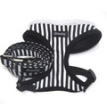 "Captain Pooch" Nautical THICK Stripe Dog Harness + Leash Set (Black)