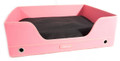"Deluxe Suite" Rectangular Leather Dog Bed (Dark Pink)