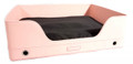"Deluxe Suite" Rectangular Leather Dog Bed (Light Pink)