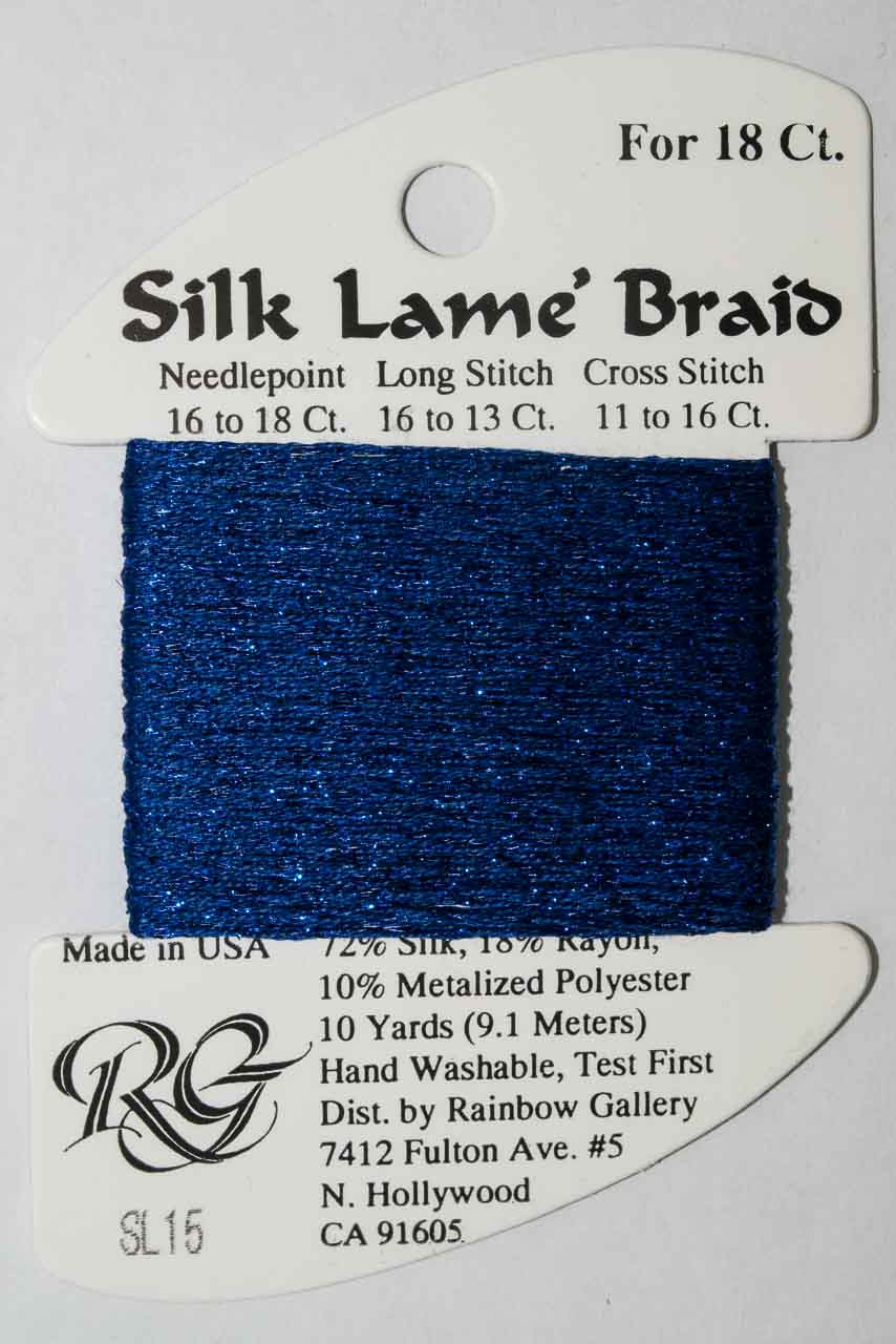 Rainbow Gallery Silk Lame Braid Silk Threads Needlework Silks Silk Lame Braid 18 Ct Cross-Stitch Needlepoint Threads Card Making Yarns