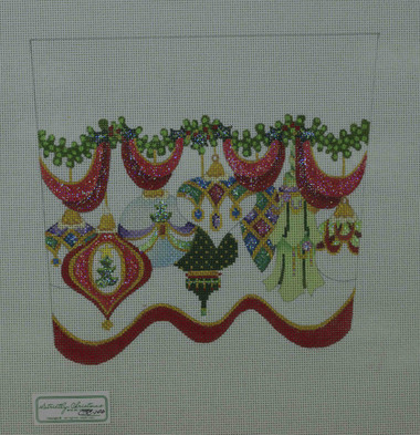 Hand-Painted Needlepoint Canvas - Strictly Christmas - CSC-100 - Ornament Stocking Cuff I