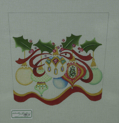 Hand-Painted Needlepoint Canvas - Strictly Christmas - CSC-110 - Ornament Stocking Cuff II