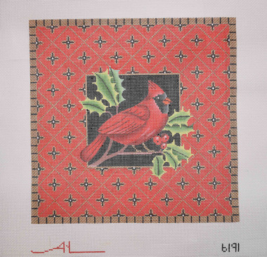 Hand-Painted Needlepoint Canvas - Amanda Lawford - 6191 - Cardinal