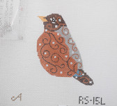 Hand-Painted Needlepoint Canvas - Amanda Lawford - RS-15L - Bird Ornament