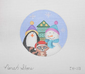 Hand-Painted Needlepoint Canvas - Nenah Stone - CH-113 - Snowman Ornament
