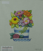 Hand-Painted Needlepoint Canvas - Mary Engelbreit - MEFL01 - Little Flower Pot