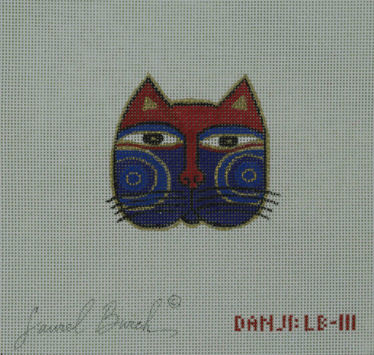 Hand-Painted Needlepoint Canvas - Danji Designs - LB-111 - Cat Face - The  Yarn Barn of San Antonio