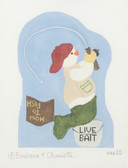 Hand-Painted Needlepoint Canvas - CSS10 - Barbara and Charlotte - Live Bait