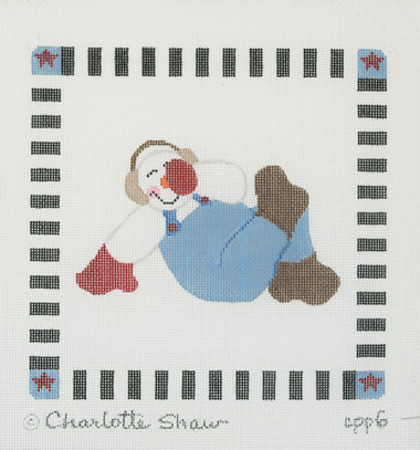 Hand-Painted Needlepoint Canvas - CPP6 - Charlotte Shaw - Seated Snowman