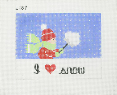 Hand-Painted Needlepoint Canvas - L187 - I Love Snow