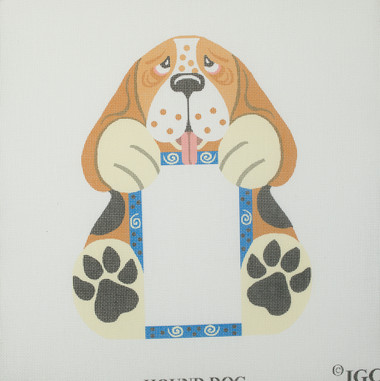 Hand-Painted Needlepoint Canvas - PFS7 - IGC - Hound Dog