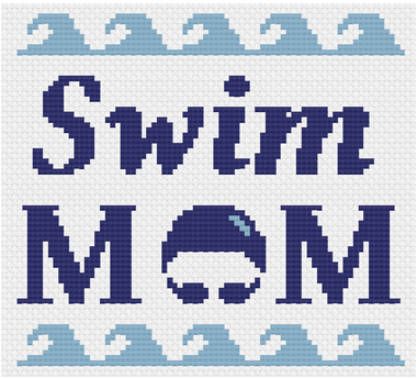 Swim Mom 16ct stitched. 