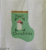 Baby's First Christmas mini stocking. Plenty of space for the Birth Year at the bottom and  Baby's name at the top. 