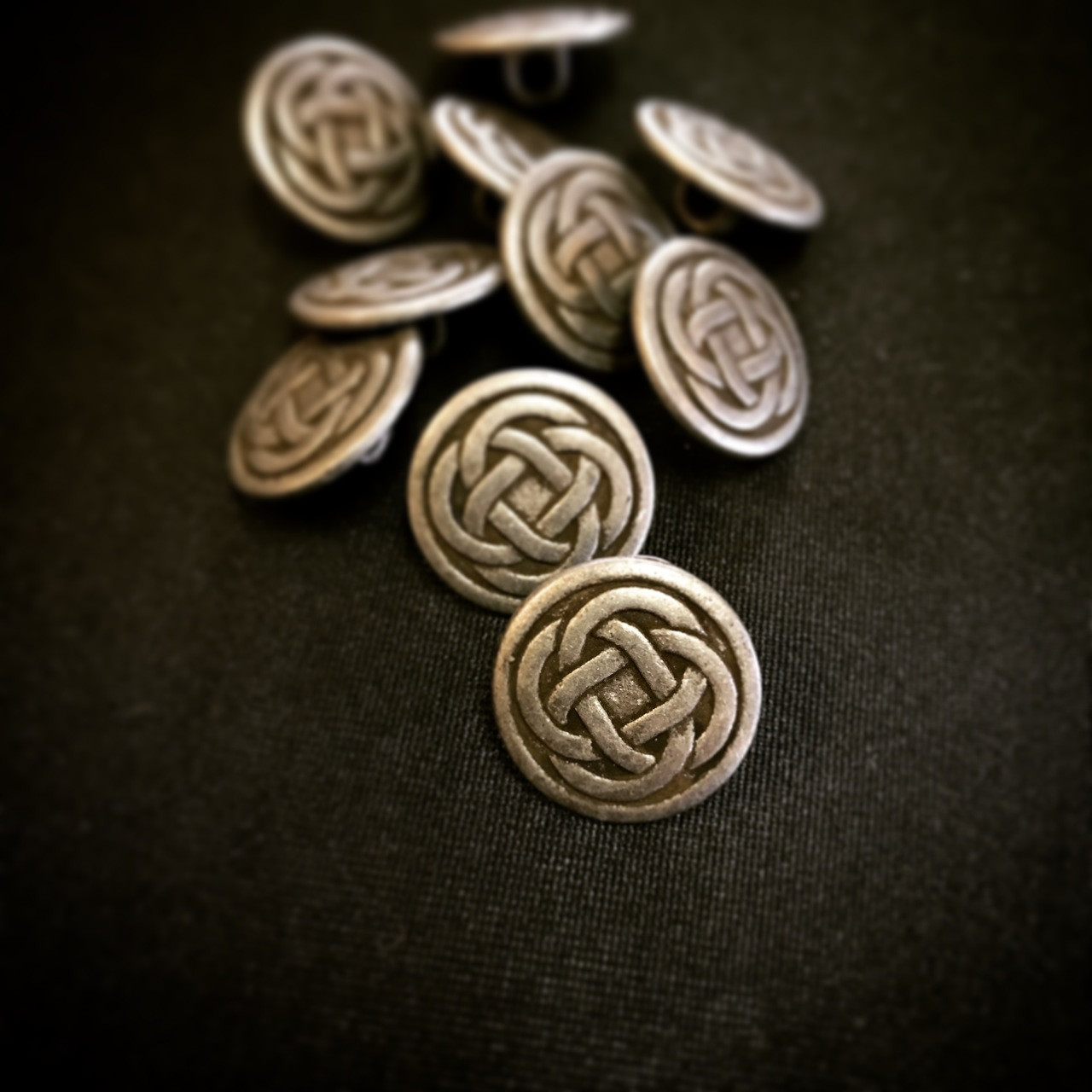 Dill Buttons Celtic Knot button with shank Antique Silver- Size