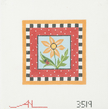 Hand-Painted Needlepoint Canvas - Amanda Lawford - 3519 - Daisy with ladybug