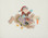 Hand-Painted Needlepoint Canvas - Brenda Stofft - B-145 - Santa on Brown Rabbit