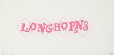 Hand-Painted Needlepoint Canvas - Denise DeRusha - 460 - Pink Longhorns