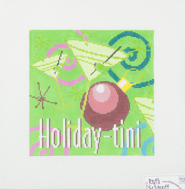 Hand-Painted Needlepoint Canvas - Ruth Schmuff - 1418 - Holiday-tini