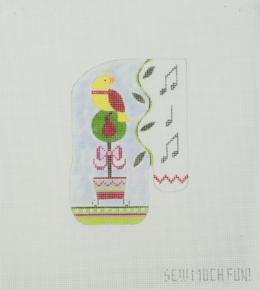 Hand-Painted Needlepoint Canvas - Sew Much Fun - Mini Partridge Oven Mitt