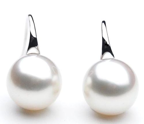 Se099 Aaa 14mm Australian South Sea Pearl Earrings In 18k White Se99 Jpg Perfect Round 13 8 14 Mm Aaa Quality Australian South Sea Pearl Earrings