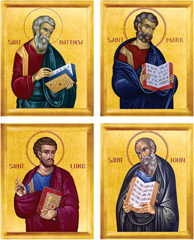 Icon Set: Four Evangelists, 20th c.- (MFE10) - Uncut Mountain Supply